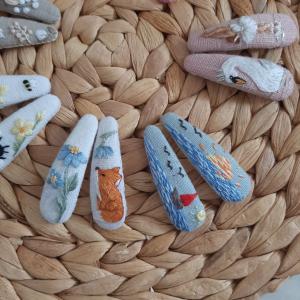 Заколки с вышивкой - фото 3