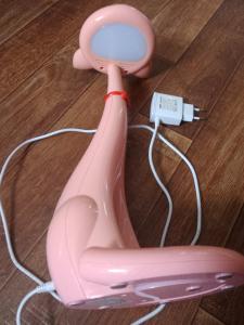 Детская настольная лампа в виде розового котика - фото 4